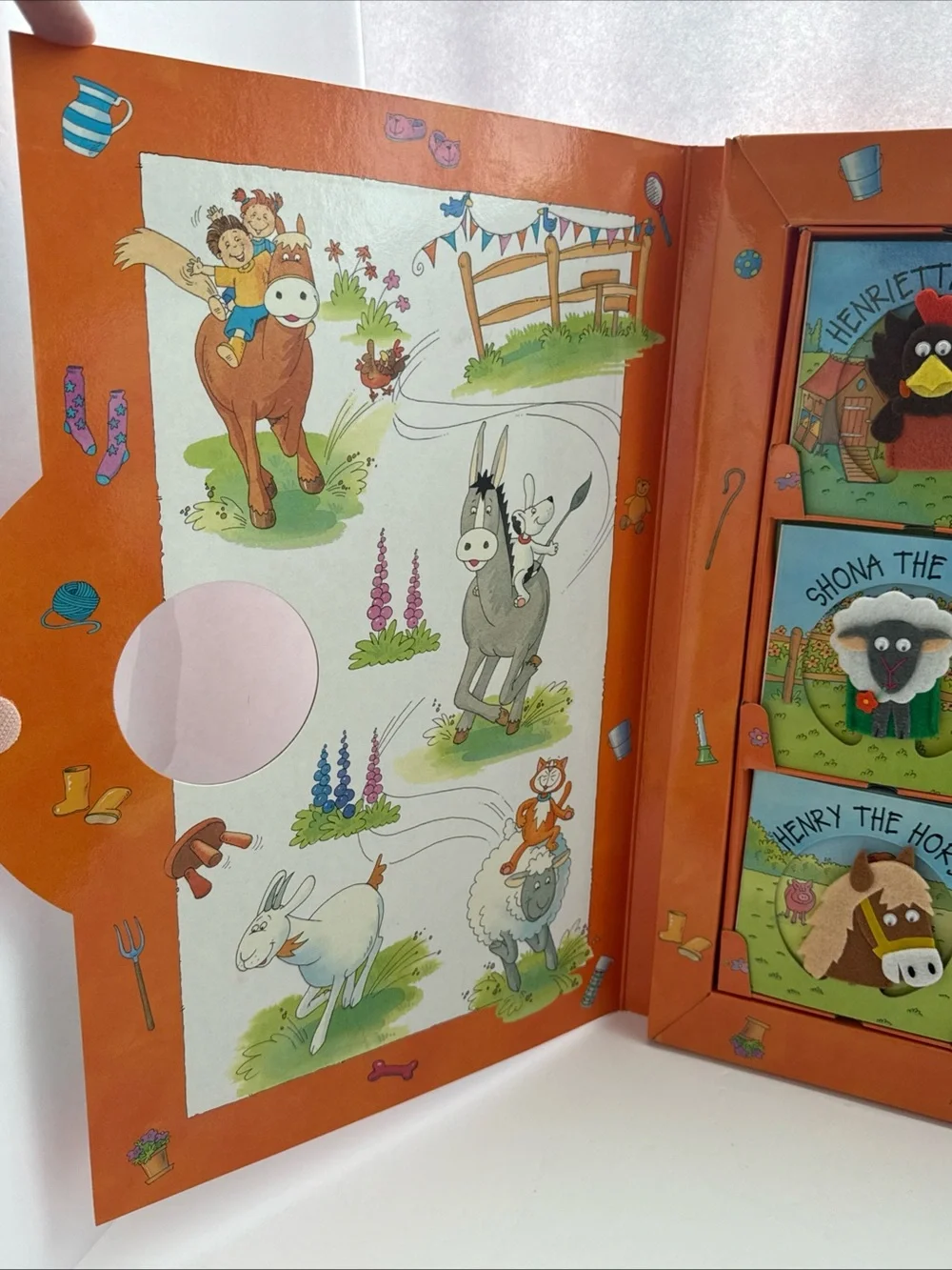 Large Puppet Farm Kids Book Set - 9 book/finger puppets Preschool Homeschool